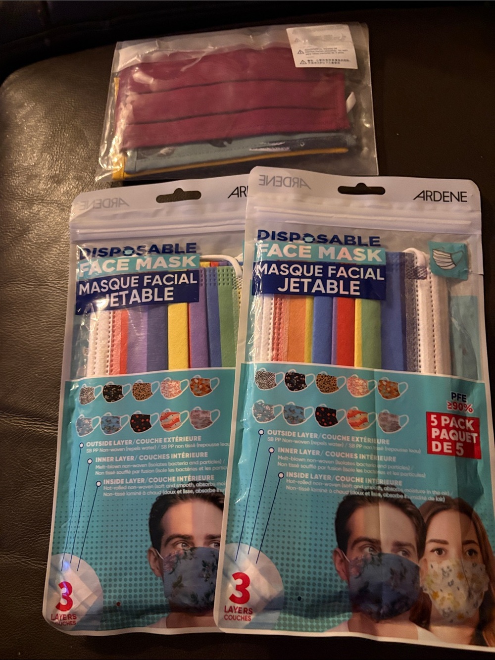 Ardene and Old Navy Multicolor Disposable Face Masks - Assorted Bright Pack